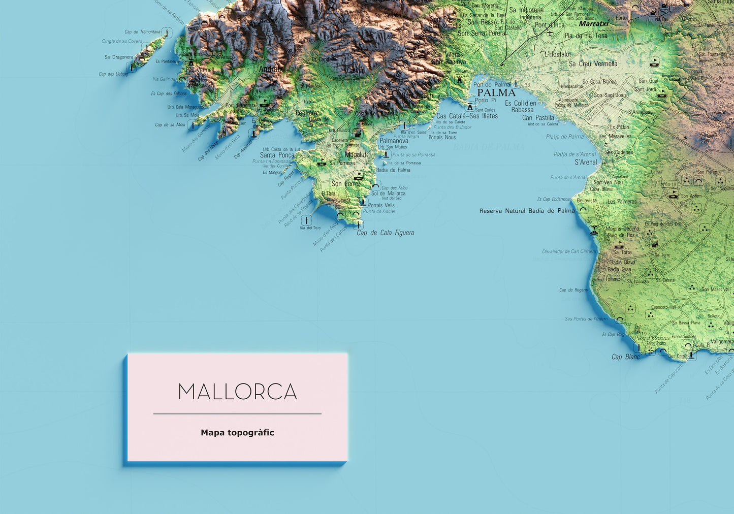 MALLORCA. Mapa topográfico.