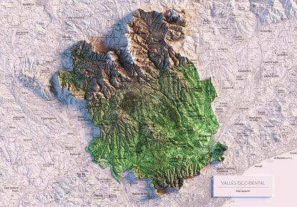 EL VALLÈS OCCIDENTAL. Mapa topográfico.