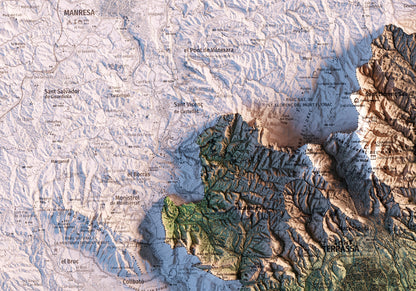 EL VALLÈS OCCIDENTAL. Mapa topográfico.