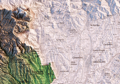 EL VALLÈS OCCIDENTAL. Mapa topográfico.