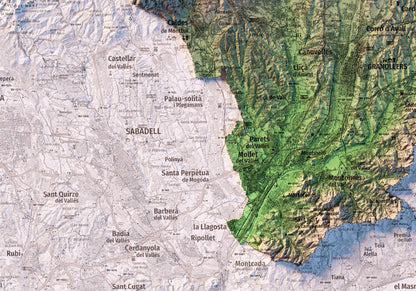 EL VALLÈS ORIENTAL. Mapa topográfico.