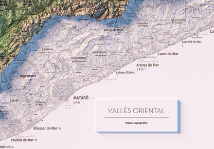 EL VALLÈS ORIENTAL. Mapa topográfico.