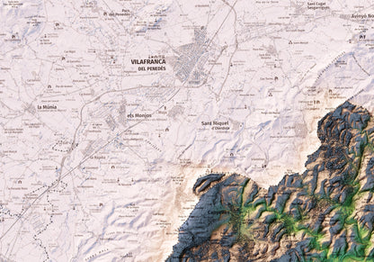 EL GARRAF. Mapa topográfico.