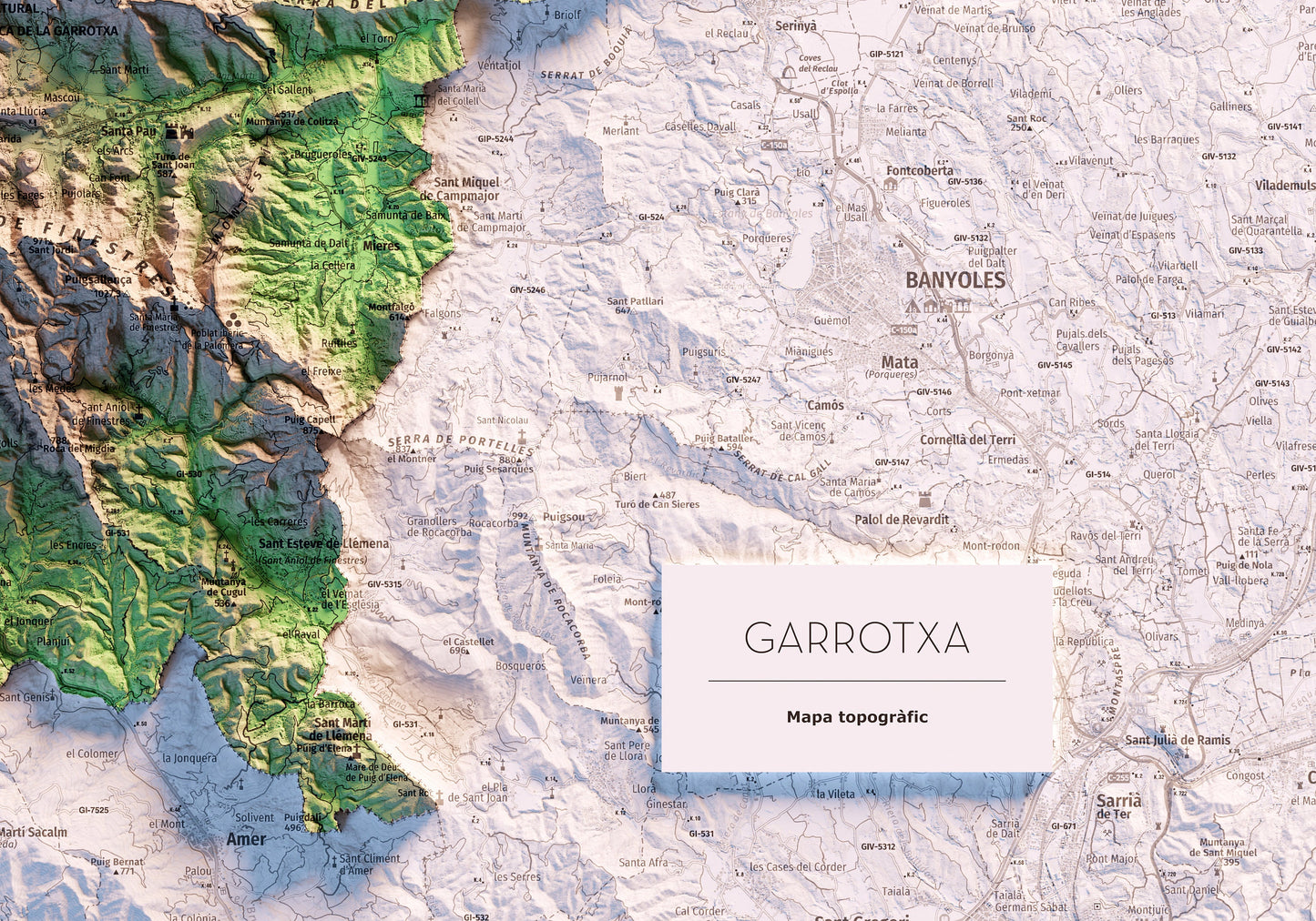 LA GARROTXA. Mapa topográfico.