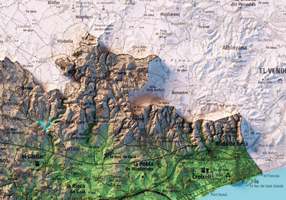 EL TARRAGONÈS. Mapa topográfico.