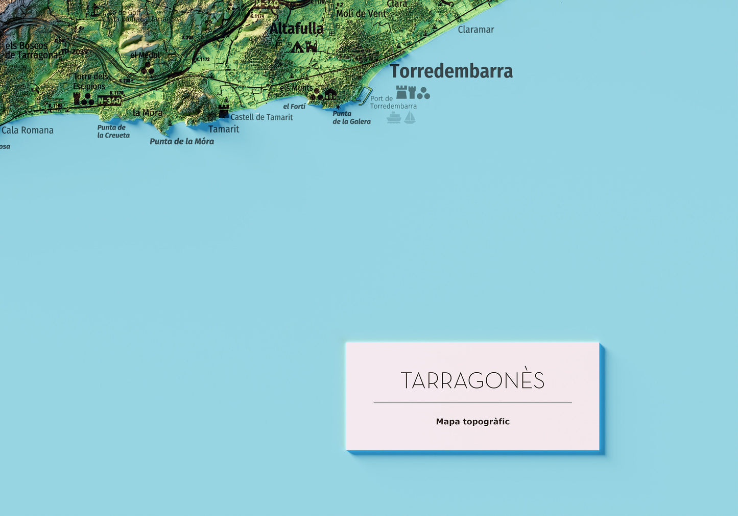 EL TARRAGONÈS. Mapa topográfico.
