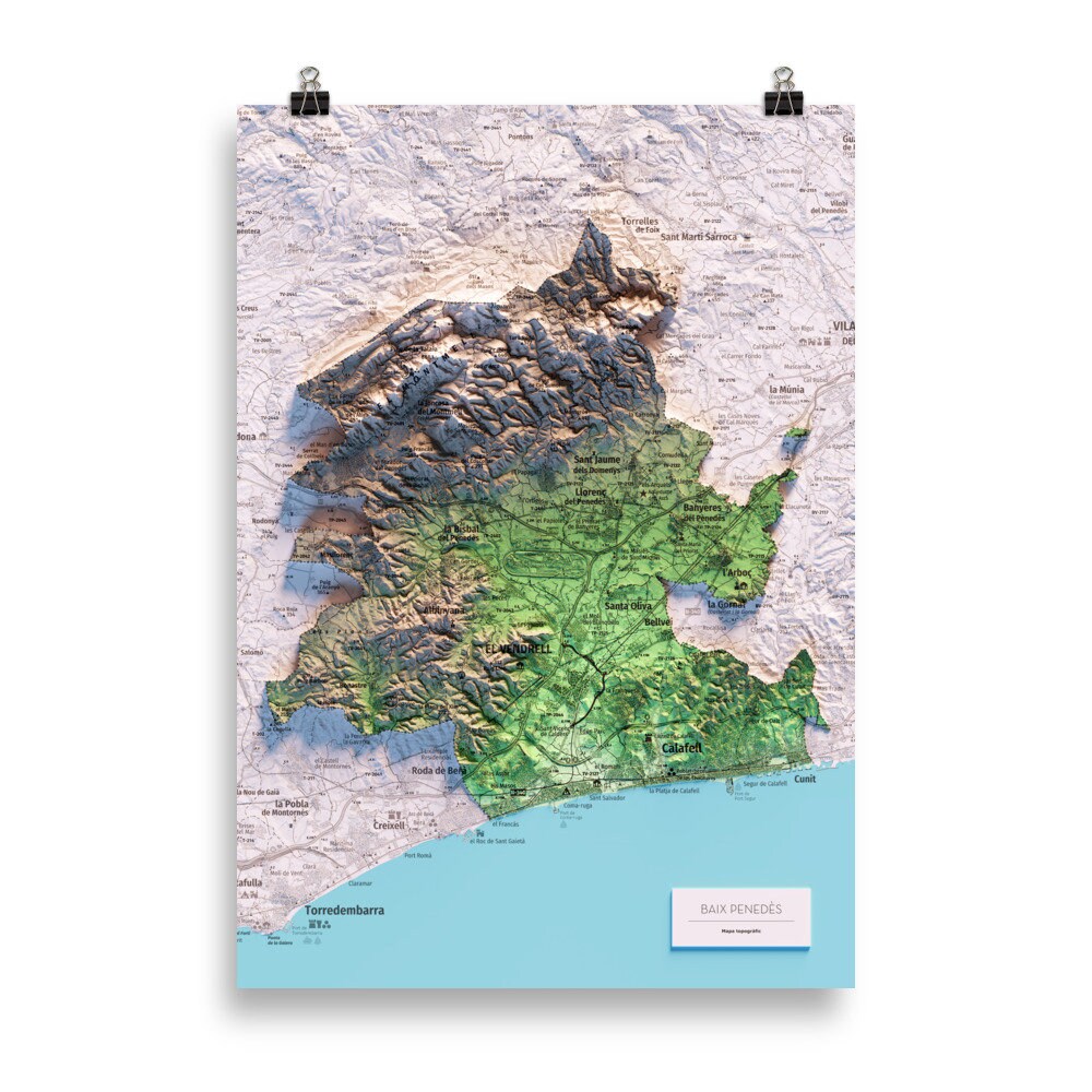 EL BAIX PENEDÈS. Mapa topográfico.