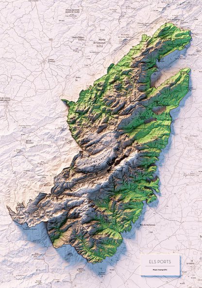 PARC NATURAL DELS PORTS. Mapa topográfico.