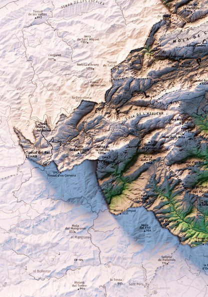 PARC NATURAL DELS PORTS. Mapa topográfico.