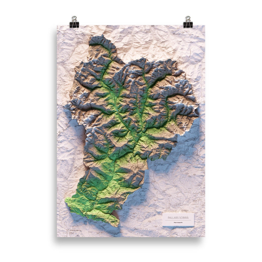 EL PALLARS SOBIRÀ. Mapa topográfico.