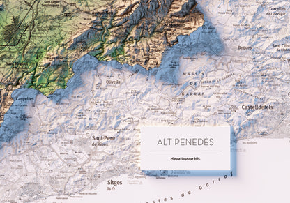 L'ALT PENEDÈS. Mapa topográfico.