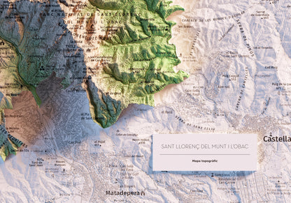PARC NATURAL DE SANT LLORENÇ DEL MUNT I L'OBAC. Mapa topográfico.
