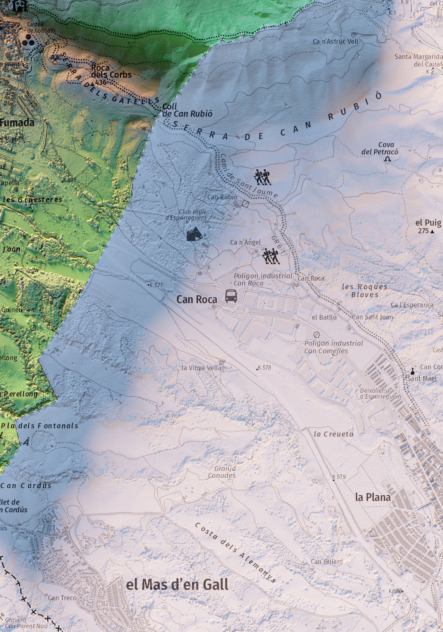 COLLBATÓ. Mapa topográfico.