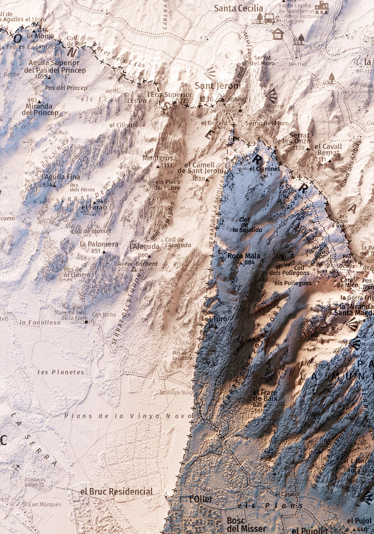 COLLBATÓ. Mapa topográfico.