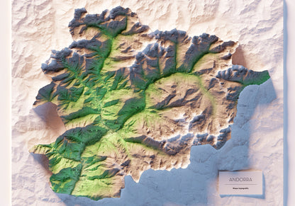 ANDORRA. Mapa topográfico.