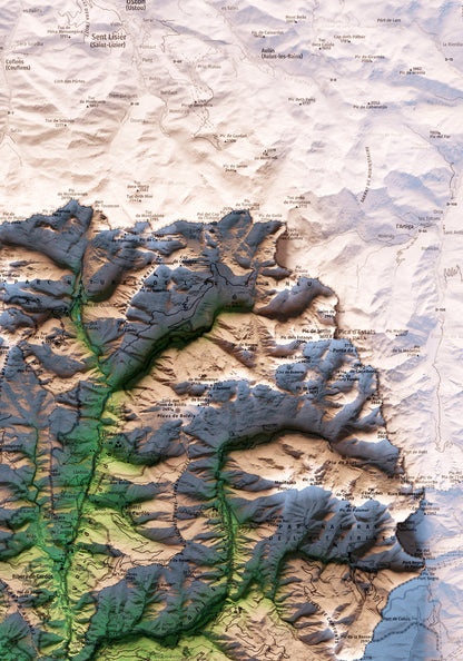 EL PALLARS SOBIRÀ. Mapa topográfico.