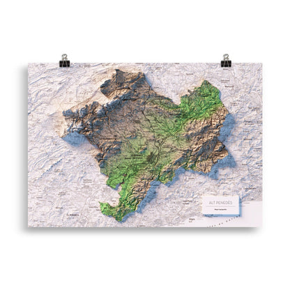 L'ALT PENEDÈS. Mapa topográfico.