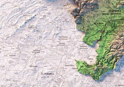 L'ALT PENEDÈS. Mapa topográfico.