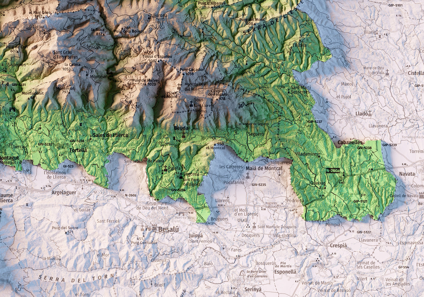 L'ALTA GARROTXA. Mapa topográfico.