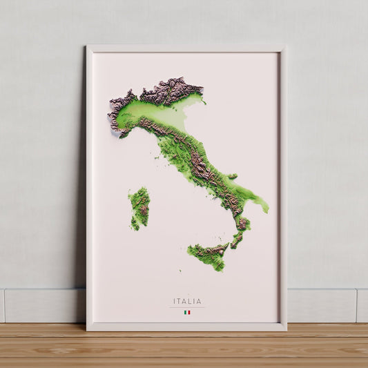ITALIA. Mapa de relleu.