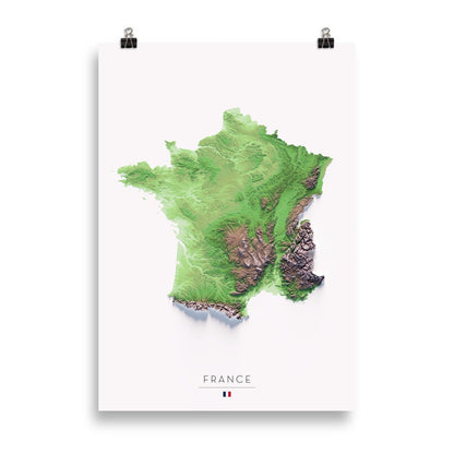 FRANÇA. Mapa de relleu.