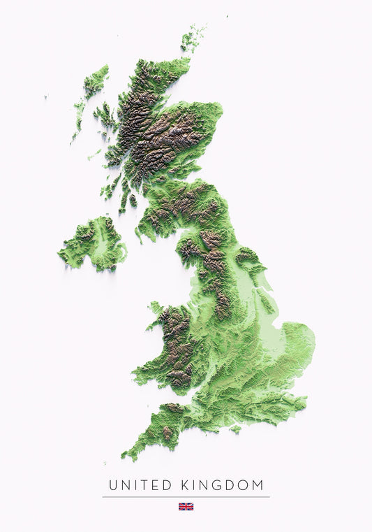 REGNE UNIT. Mapa de relleu.