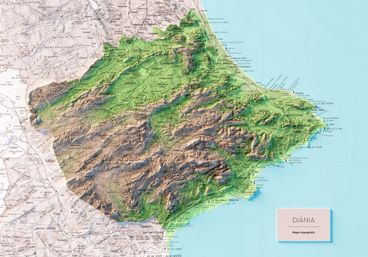 DIÀNIA. Mapa topográfico.