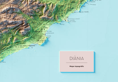 DIÀNIA. Mapa topográfico.
