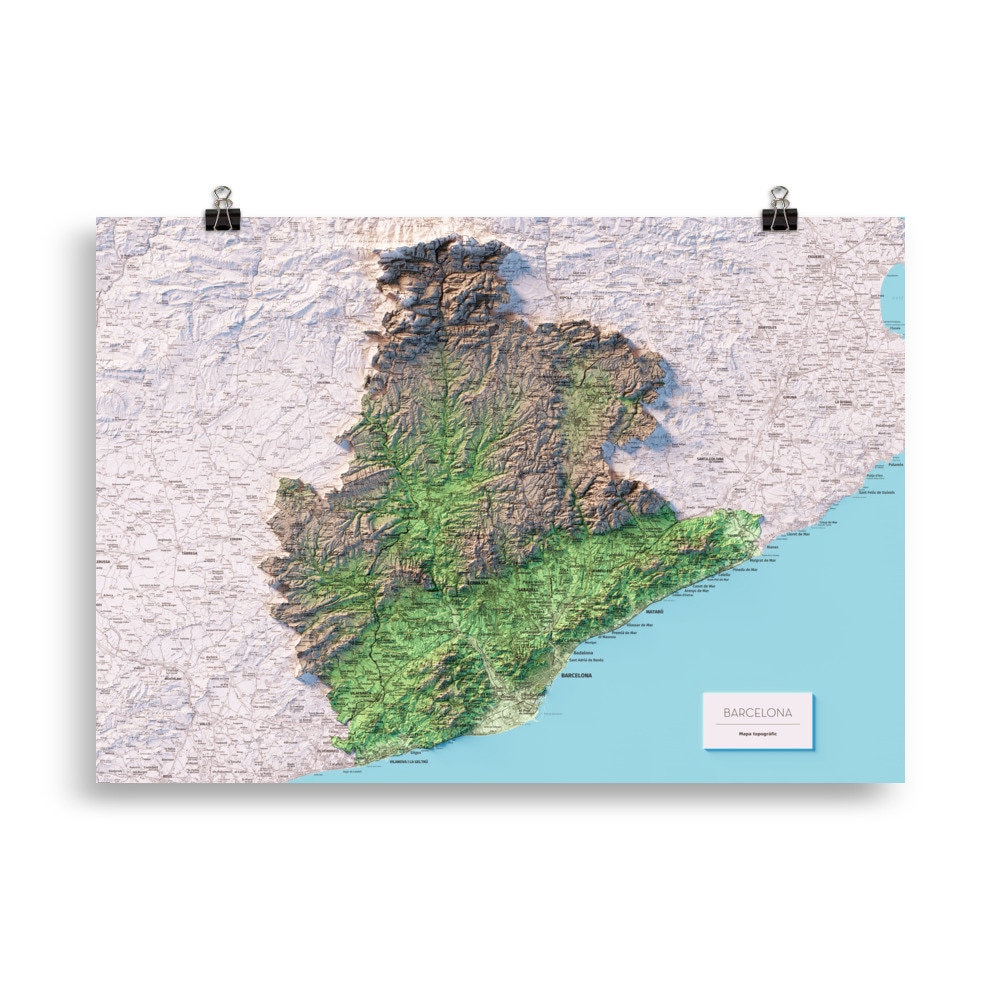 LA PROVÍNCIA DE BARCELONA. Mapa topográfico.