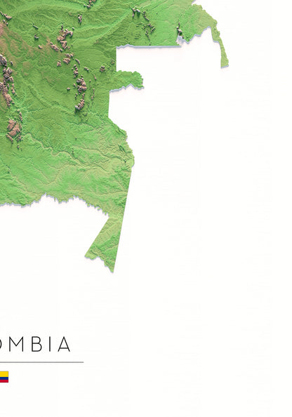 COLOMBIA. Mapa de relleu.