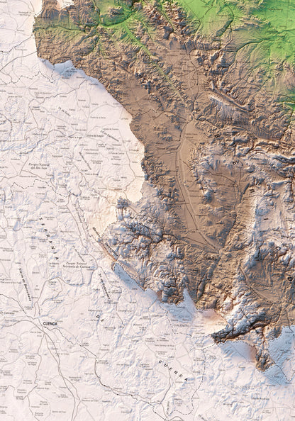 ARAGÓN. Mapa topográfico.