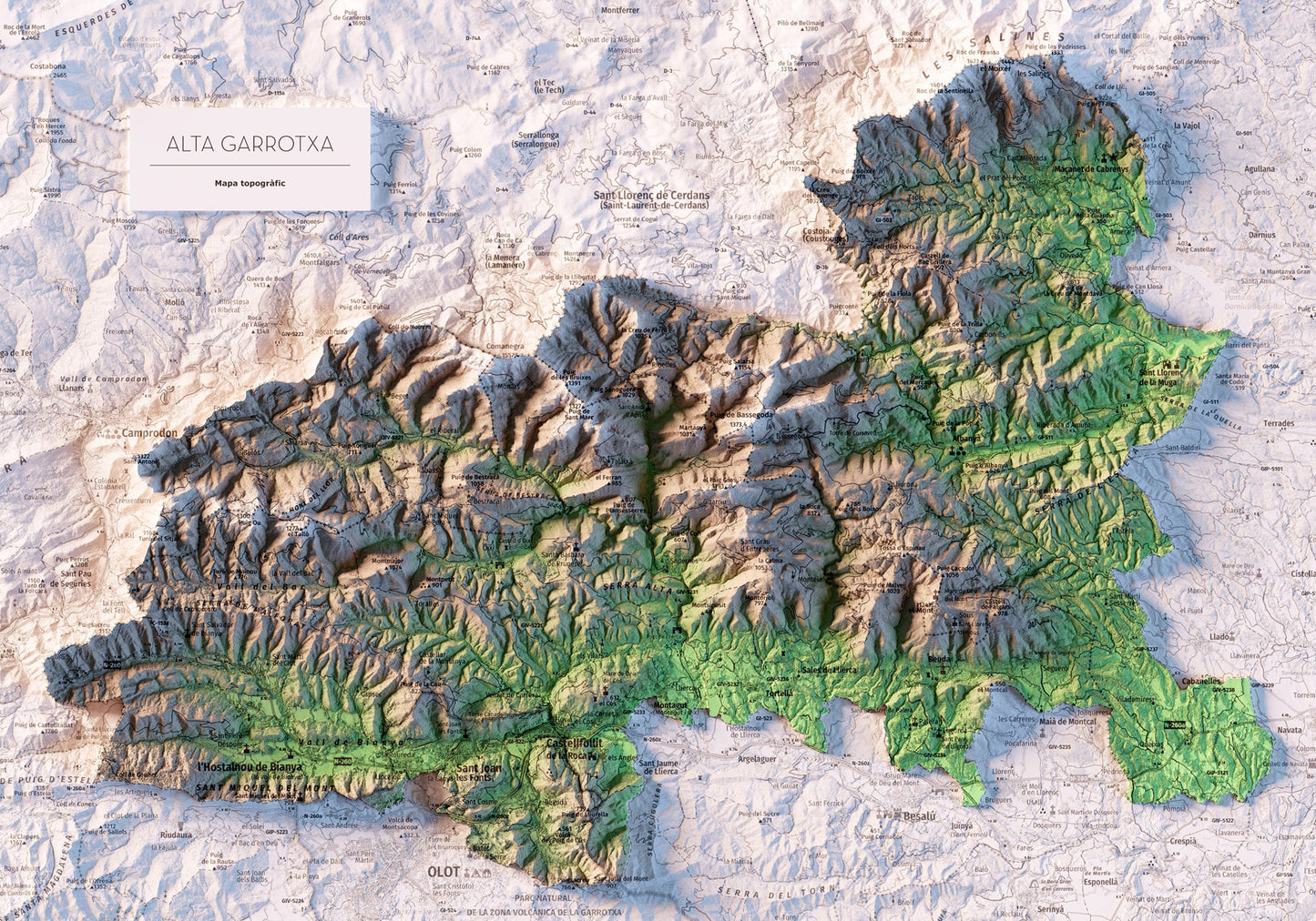 L'ALTA GARROTXA. Mapa topográfico.
