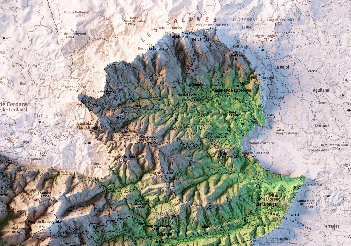L'ALTA GARROTXA. Mapa topográfico.