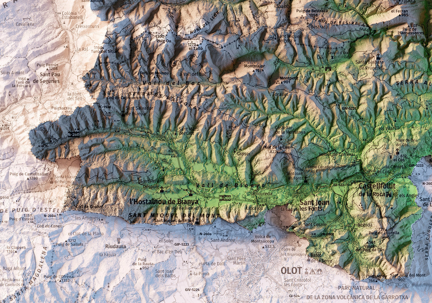 L'ALTA GARROTXA. Mapa topográfico.