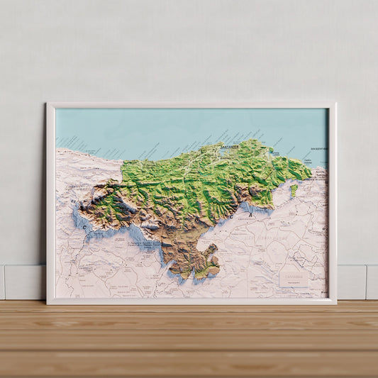 CANTABRIA. Mapa topográfico.