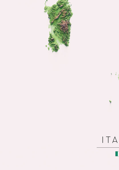ITALIA. Mapa de relleu.