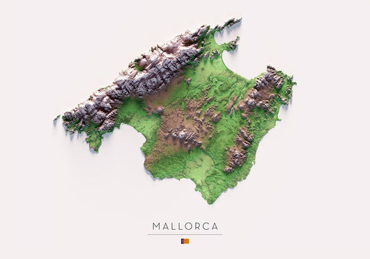 MALLORCA. Mapa de relleu.