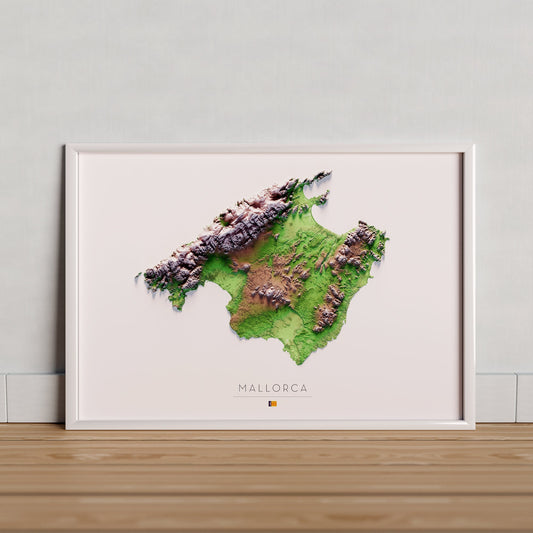MALLORCA. Mapa de relleu.