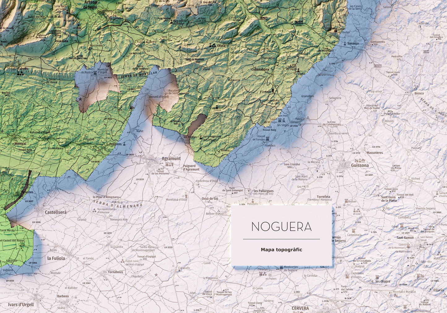 LA NOGUERA. Mapa topográfico.