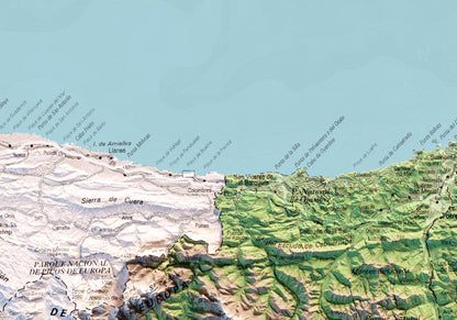 CANTABRIA. Mapa topográfico.