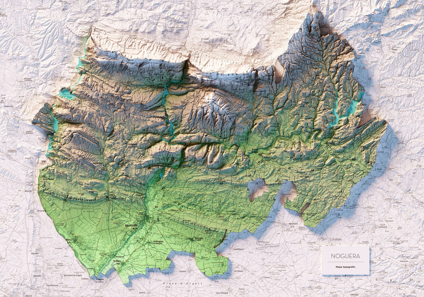 LA NOGUERA. Mapa topográfico.