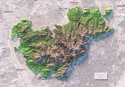 PARC NATURAL DE COLLSEROLA. Mapa topográfico.