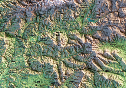 MUNTANYES DE PRADES. Mapa topográfico.