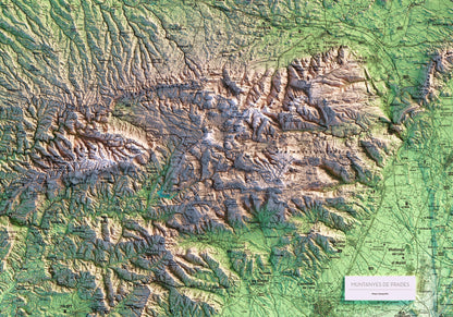 MUNTANYES DE PRADES. Mapa topográfico.