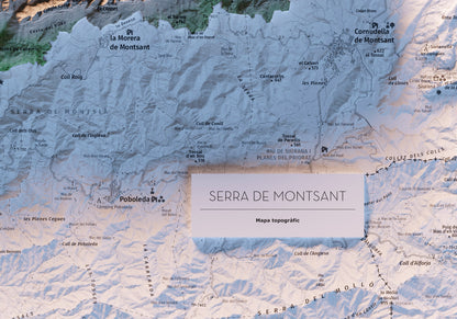 SERRA DE MONTSANT. Mapa topográfico.