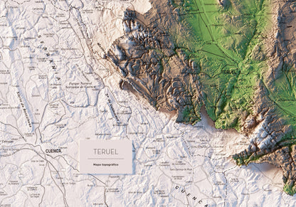 TERUEL. Mapa topográfico.