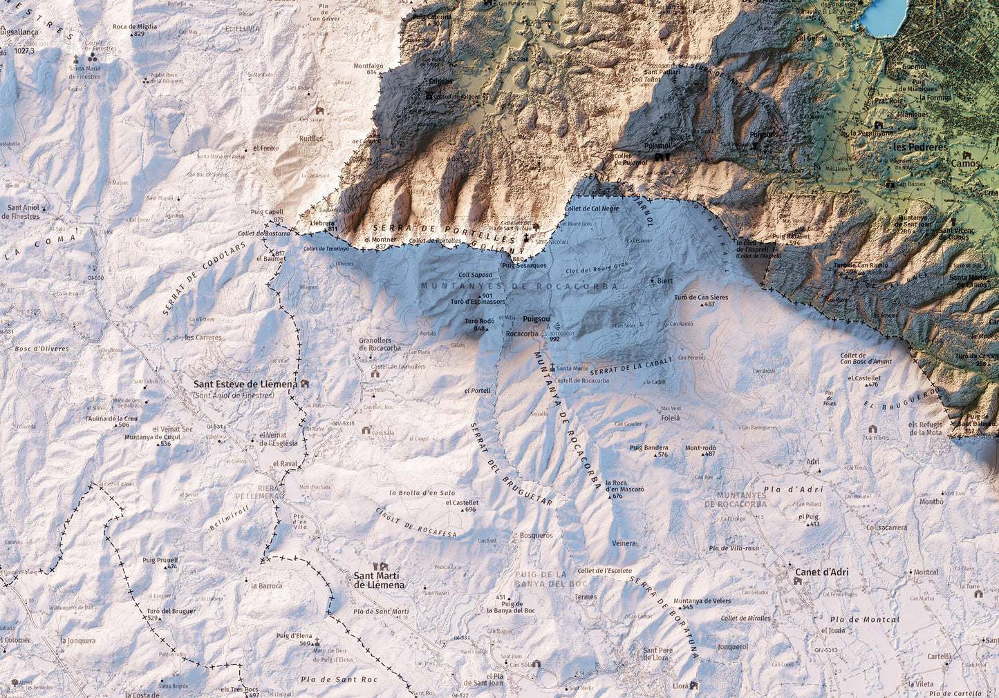 EL PLA DE L'ESTANY. Mapa topográfico.