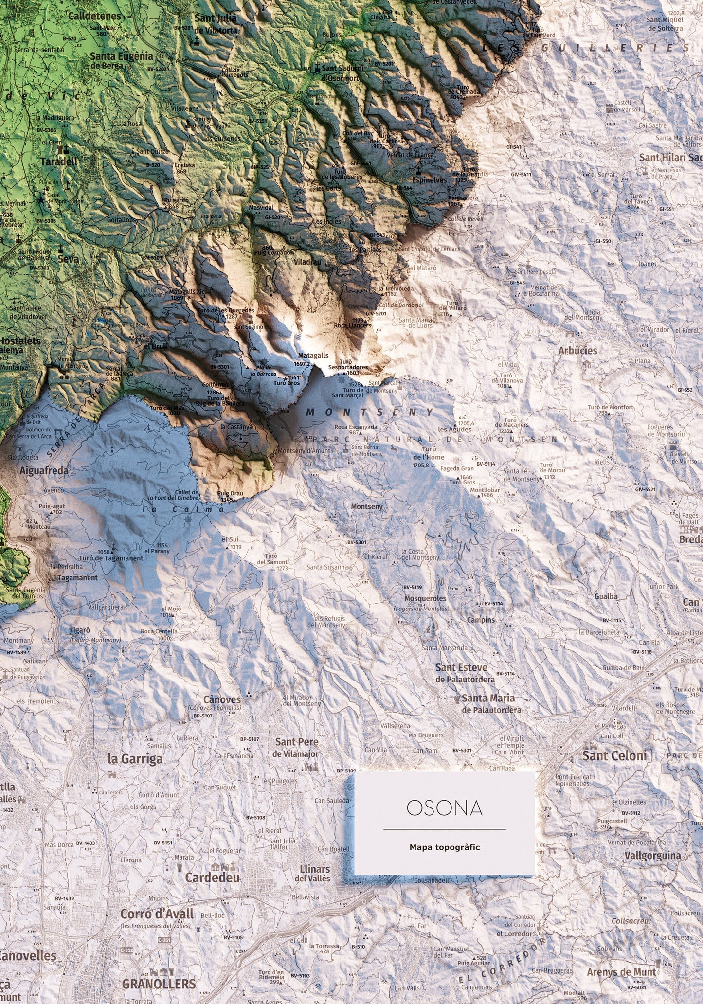 OSONA. Mapa topográfico.