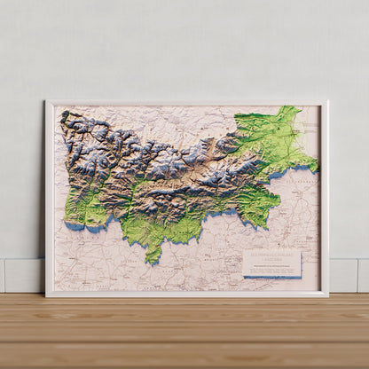 EL PIRINEU CATALÀ INCLOENT LA CATALUNYA NORD I ANDORRA. Mapa topográfico.