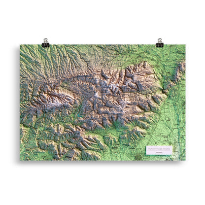 MUNTANYES DE PRADES. Mapa topográfico.